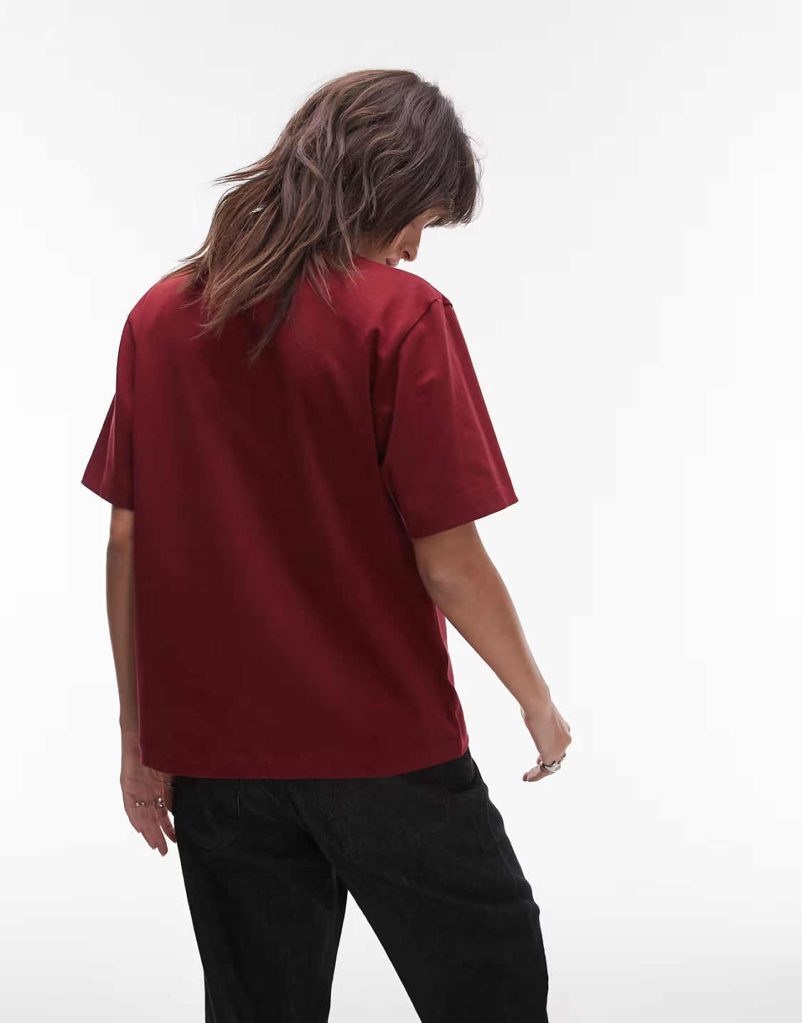 Oversized T-Shirt for Women β Red, Relaxed Fit