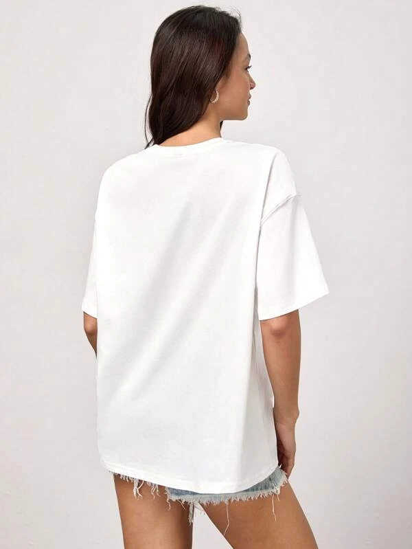Oversized T-Shirt for Women β White, Relaxed Fit