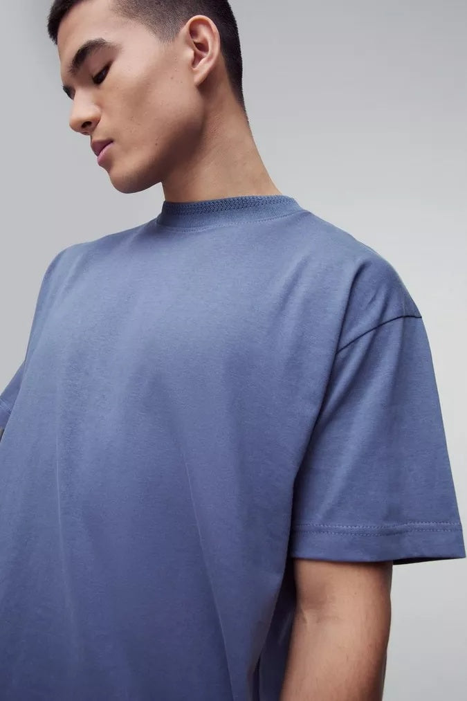 Oversized T-Shirt for Men β Dark Sky blue, Relaxed Fit