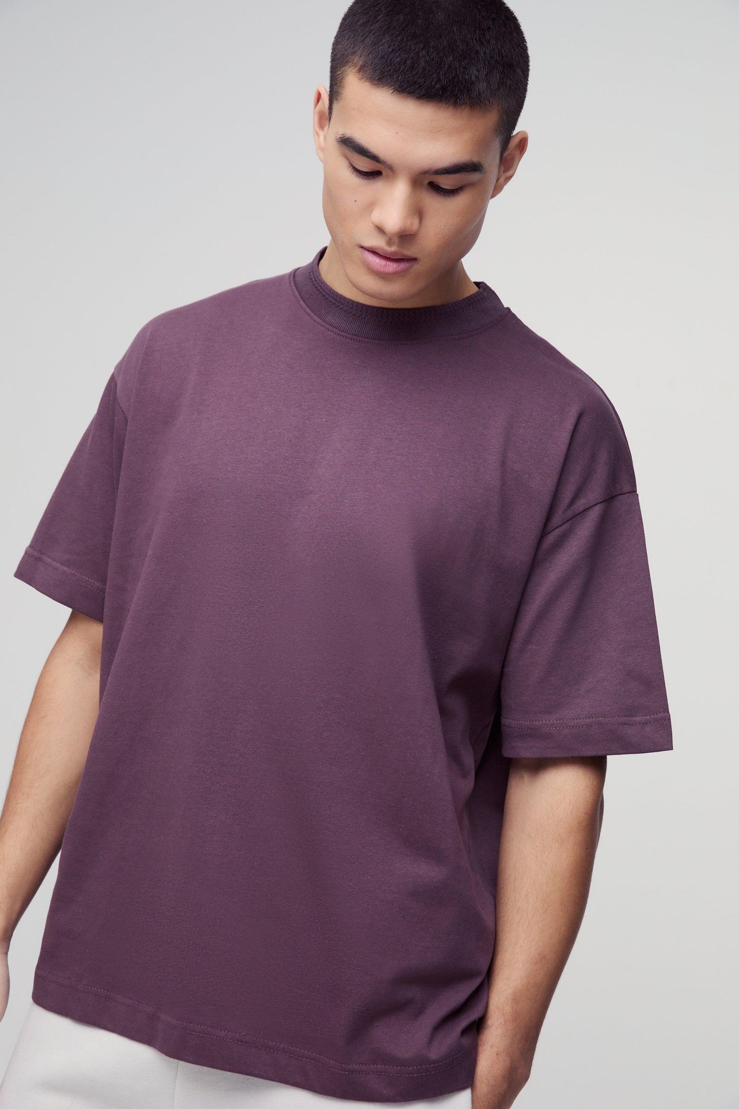 Oversized T-Shirt for Men β Plum, Relaxed Fit