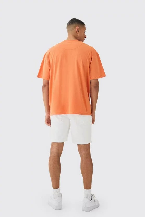 Oversized T-Shirt for Men β Orange, Relaxed Fit