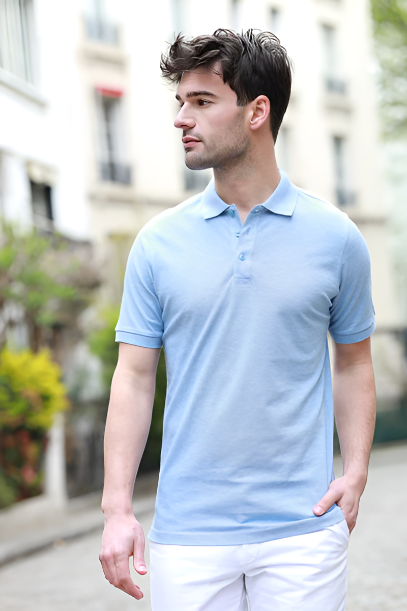 Polo Plain thin blue shade tshirt