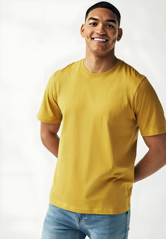 Yellow Neck Tshirt light and Eligent look